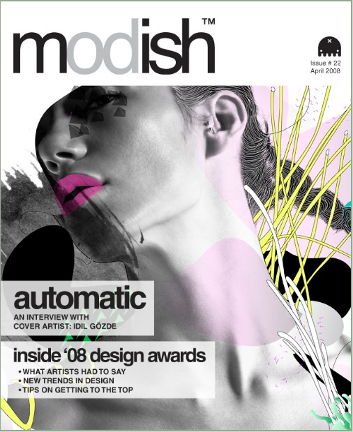 Ejemplos e ideas creativas diseño gráfico portadas revistas de moda y magazines. Inspiración