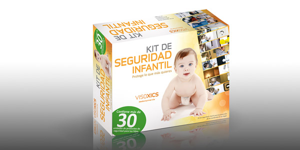 Diseño gráfico y creativo de packaging, cajas y envases para caja kit de seguridad infantil